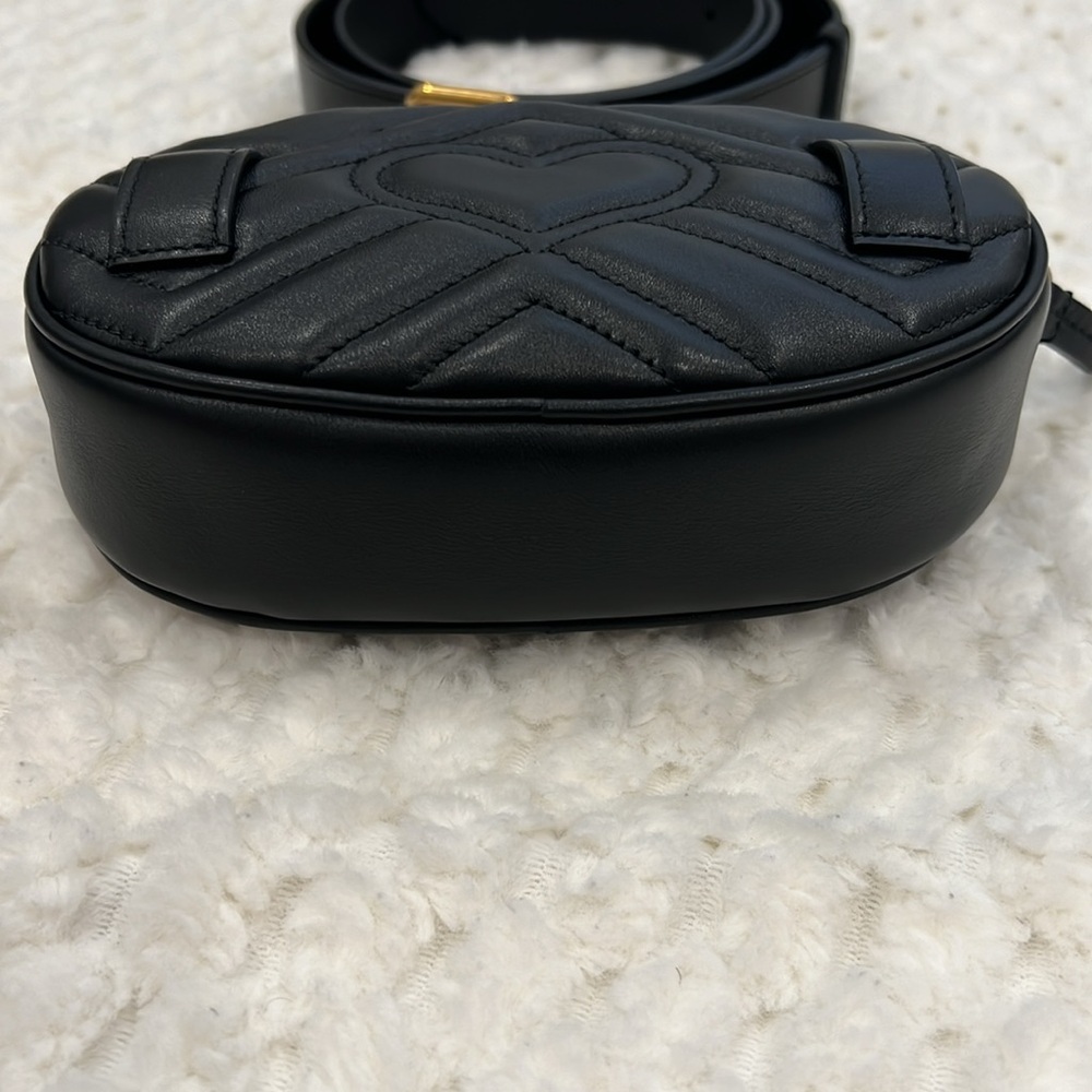 Gucci Calfskin Matelasse GG Marmont Leather Belt Bag 85/34-Authentic-NWT - Picture 6 of 16
